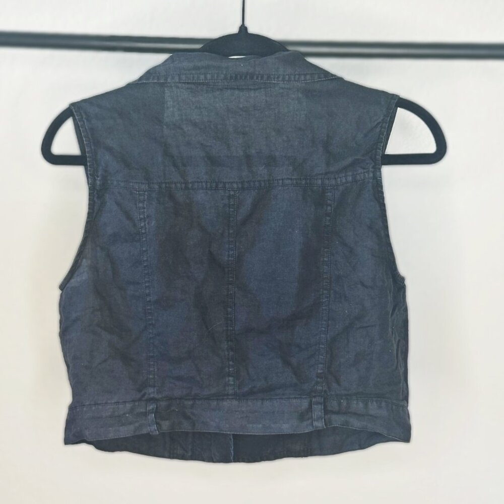 Love Tree Womens Sleeveless Vest, Black Denim Studded Zipper Vest Size Large - Picture 4 of 17